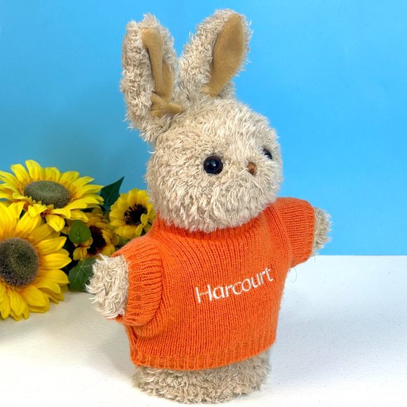 Vintage 1999 Animal Fair Harcourt Bunny Rabbit 8" Hand Puppet Plush Stuffed Toy - Picture 2 of 3